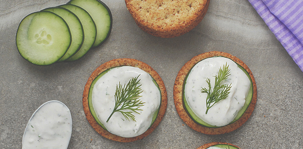 Nourishables with cucumber and feta cheese